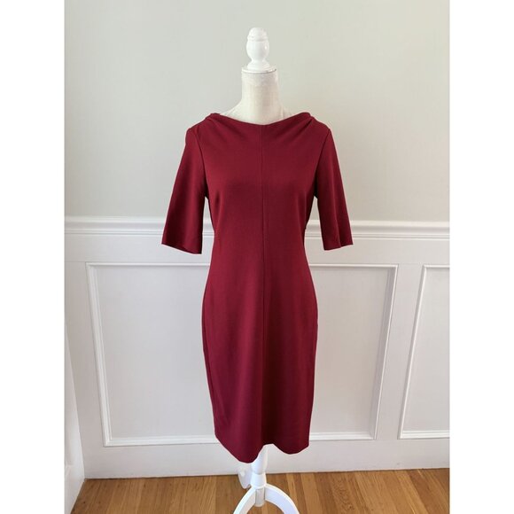 Marella by Max Mara Red Ponte Sheath Dress Size 8 Made In Italy - Picture 1 of 6